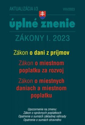 Aktualizácia I/3 2023 - Daňové a účtovné zákony