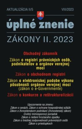 Aktualizácia II/5 2023 - Obchodný zákonník a obchodný register