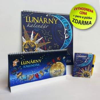Lunárny set 2024 (Lunárny stolový kalendár, Lunárny nástenný kalendár a Lunárny diár)