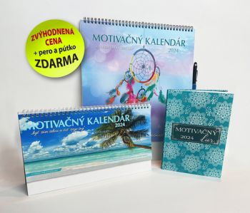 Motivačný set 2024 (Motivačný stolový kalendár, Motivačný nástenný kalendár a Motivačný diár)
