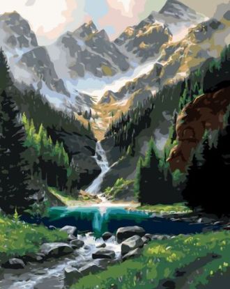 Maľovanie podľa čísel Kľudné miesto v horách 40x50cm Zuty