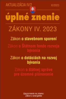 Aktualizácia IV/2 2023 - bývanie, stavebný zákon