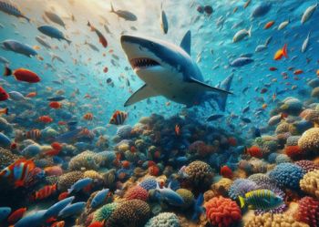 3D pohľadnica Coral Shark AI (Koralový žralok)