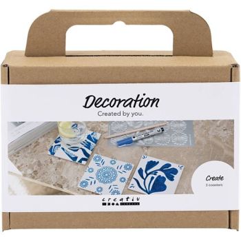 Mini kreatívna sada Dekorovanie – Porcelánové podložky, modré