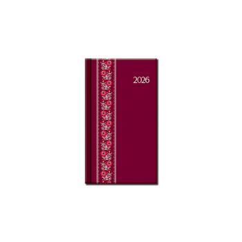 Mini diár A6 2026 FOLK červený