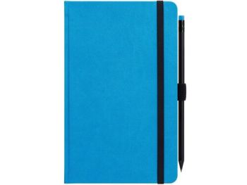 Notes modrý s gumičkou a ceruzkou