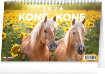 Stolový kalendár 2026 Koně – Kone CZ/SK 2026, 23,1 x 14,5 cm
