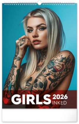 Nástenný kalendár 2026 Inked Girls 2026, 33 x 46 cm