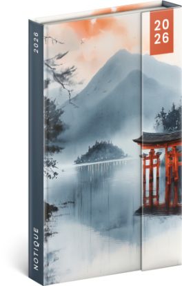 Týždenný magnetický diár Japonsko 2026, 13 x 21 cm
