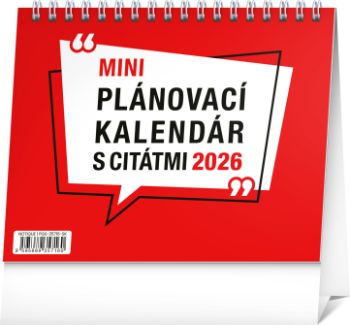 Stolový kalendár 2026 Plánovací s citátmi 2026, 16,5 x 13 cm