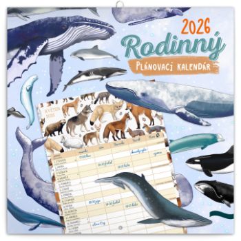 Rodinný plánovací kalendár 2026 Animalium 2026, 30 x 30 cm