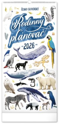Nástenný kalendár 2026 Rodinný plánovací Animalium CZ/SK 2026, 21 x 42 cm