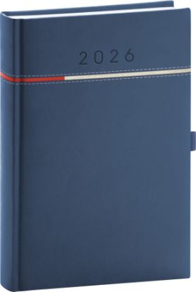 Denný diár Tomy 2026, modro-červený, 15 x 21 cm