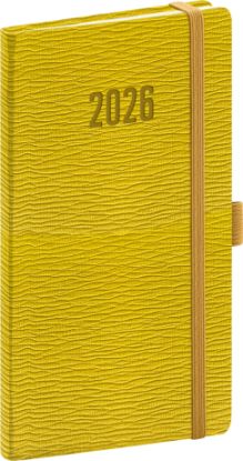 Vreckový diár Rivoli 2026, žltozelený, 9 x 15,5 cm
