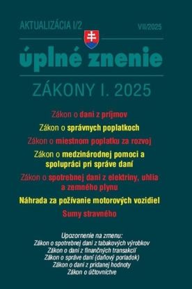 Aktualizácia 2025 I/2 - Daňové a účtovné zákony