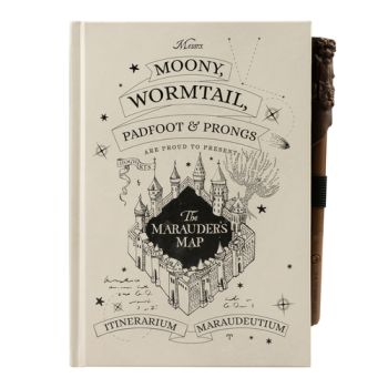 HARRY POTTER PRÉMIOVÝ ZÁPISNÍK A5 S OPTICKY MENIACOU SA ATRAMENTOVOU POTLAČOU – ZÁŠKODNÍCKA MAPA
