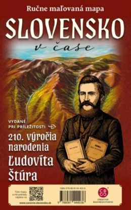 Slovensko v čase - ručne maľovaná mapa
