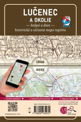 Porovnávacia mapa Lučenec a okolie - Kedysi a dnes