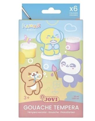 JOV Kawaii temperové farby 5 x 35 ml, štetec
