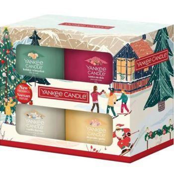 Yankee Candle Vianočný set  4x VOTÍVNA SVIEČKA V SKLE