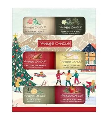 Yankee Candle Vianočný set  6x VOTÍVNA SVIEČKA V SKLE