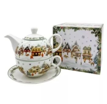 Čajník so šálkou 300/450 ml CHRISTMAS VILLAGE