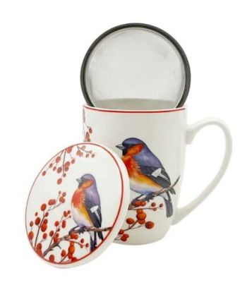 Hrnček so sitkom 360 ml CHRISTMAS BIRDS 3