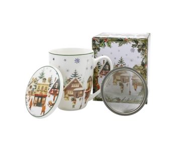 Hrnček so sitkom 360 ml CHRISTMAS VILLAGE