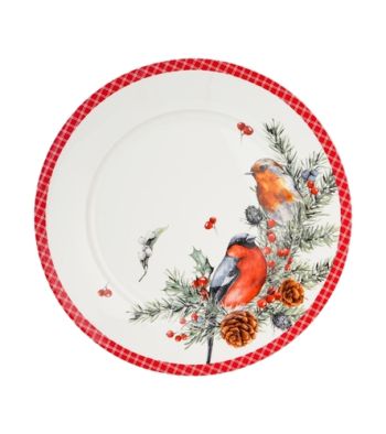 Sada 2 dezertných tanierov CHRISTMAS BIRDS 3