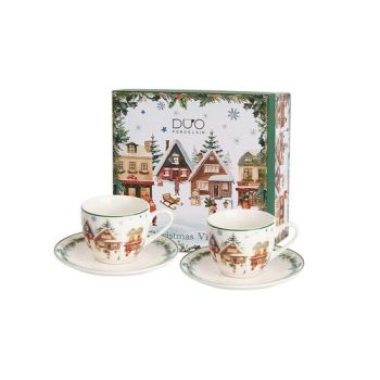 Sada 2 šálok s podšálkou 270 ml CHRISTMAS VILLAGE