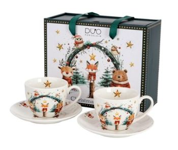 Sada 2 šálok s podšálkou v darčekovej krabičke 270 ml CHRISTMAS CUTIES 2