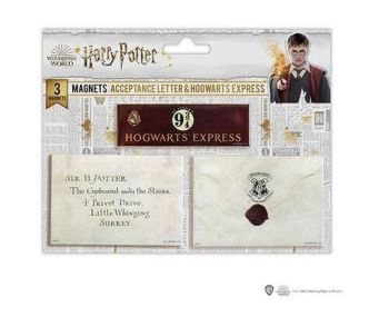 Set 3 magnetov – List o prijatí + Nástupište 9 3/4 – Harry Potter