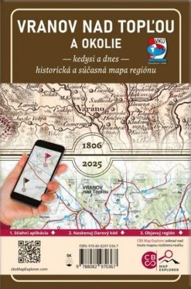 Porovnávacia mapa Vranov nad Topľou a okolie – Kedysi a dnes