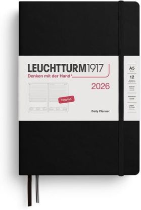 Denný plánovač Medium (A5) 2026, Black, English