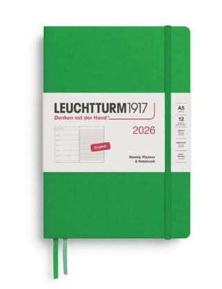 Týždenný plánovač & zápisník Medium (A5) 2026, Spring Leaf, English