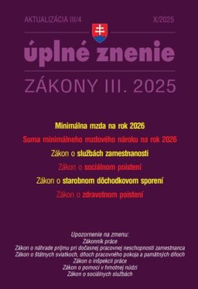Aktualizácia 2025 III/4 - Zamestnanosť a sociálne poistenie