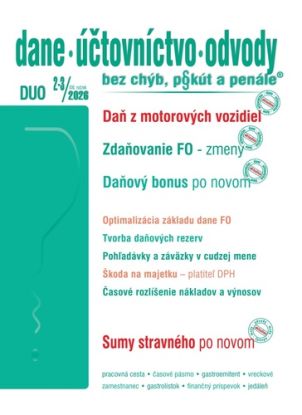 Dane účtovníctvo odvody 2-3/2026 - Daň z motorových vozidiel
