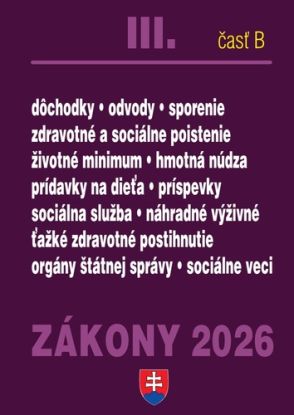 Zákony 2026 III/B – Sociálne zabezpečenie a príspevky