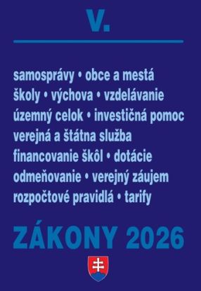 Zákony 2026 V – Štátna a verejná správa, školy a obce