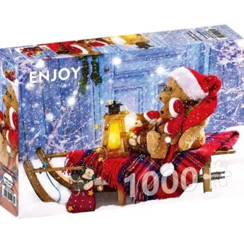 Puzzle Plyšové medvede so santovskými čiapkami