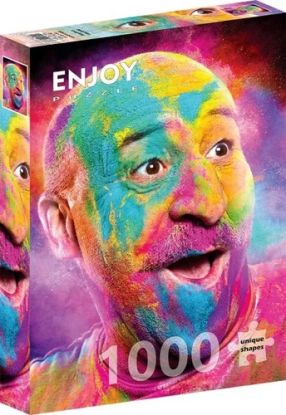Puzzle Smejúci sa holohlavý muž