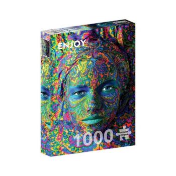 Puzzle Žena s farebným umeleckým mejkapom