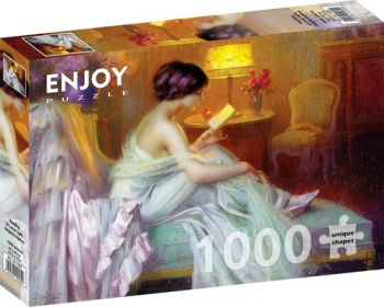 Puzzle Čítanie pri svetle lampy