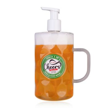 2v1 Sprchový gél + gél na ruky CHEERS, 720ml, s pumpičkou na penenie, vôňa: breza a céder