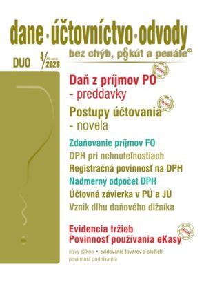 Dane účtovníctvo odvody 4 2026 - Daňové priznania, vysporiadanie daňových povinností