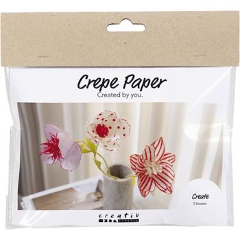 Mini kreatívna sada Craft Kit Crepe Papier – kvety, pastelové farby