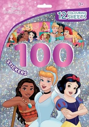 100 samolepiek s maľovankovými listami Disney Princezné