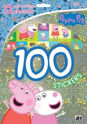 100 samolepiek s maľovankovými listami Prasiatko Peppa