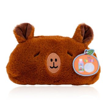 Darčeková sada do kúpeľa CAPYBARA COLLECTION v kozmetickej taštičke, vrátane sprchového gélu 50 ml, špongia na umývanie 15 g, vôňa: Čerstvá jahoda