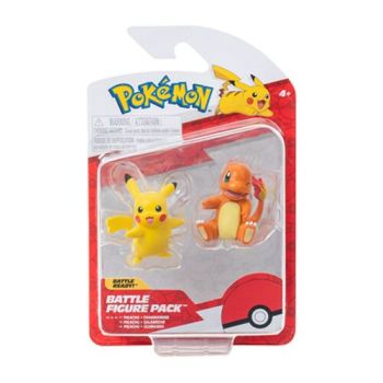 Pokémon akčné figúrky - 2 balenie (Charmander&Pikachu, Squirtle& Pikachu, Bulbusaur&Pikachu)